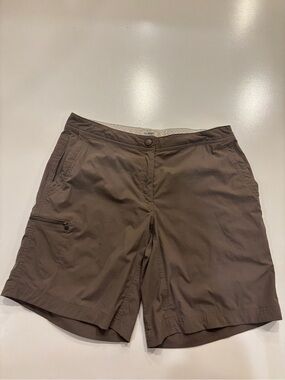 L.L. Bean Vista Trail Lightweight Women's Brown Outdoor Shorts Zip Pockets